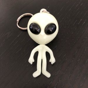 Vintage Lisa Frank glow in the dark alien keychain